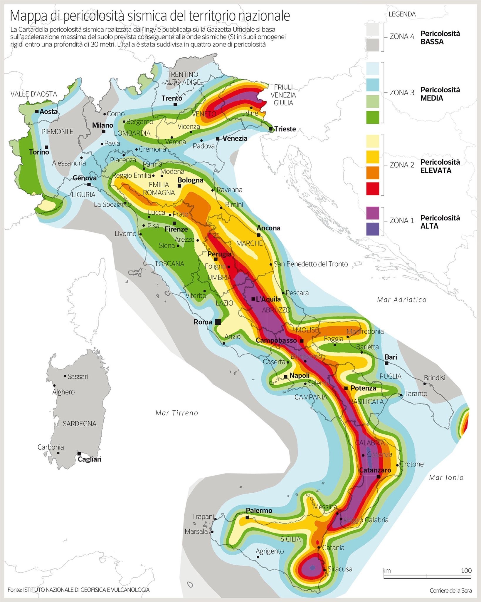 mappa pericolosità sismica INGV